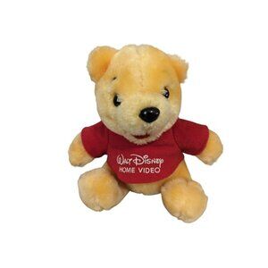 Disney Winnie‎ the Pooh Plush Walt Disney Home Video Red Shirt Vintage 7 Inch